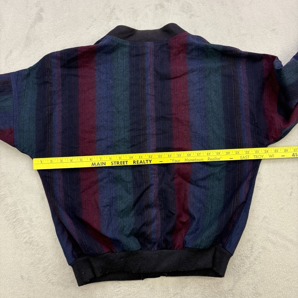 Vintage Pendleton Cardigan Mens Medium Striped Sweater 100% Virgin Wool USA Made - Picture 9 of 12